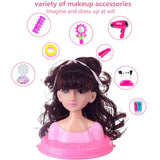 Styling Head Doll Kids Dolls Styling Head Makeup Comb Hair Toy Doll Set Pretend Play Princess Dressing Play Toys Makeup Learning
