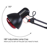 Floor Stand Massage Heating Therapy Light Infrared Heat Physiotherapy Lamp Pain Relief Health Care Electric Infrared Light Black