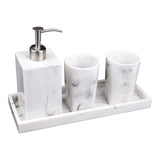 4pcs Resin Bathroom Accessory Set Countertop Lavatory Hotel Tumbler Wedding Gift Soap Dispenser Toothbrush Holder Vanity Tray