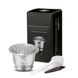 Refillable Square-hole Coffee Capsule Pod Filter Dripper Tamper Stainless steel Compatible with Nespresso Coffee Machine