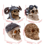 Resin Easter Island Head Bone Skull Statue Terrarium Reptile Hide Cave Aquarium Fish Tank Landscape Decor Ornament Accessories