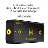 2 Pcs V1 Mini Business Walkie Talkie 3Km Communication Distance 2Ch UHF 400-480Mhz Portable Walkie Talkie With Headset