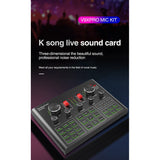 V9X PRO Sound Card,Audio Mixer for Live Broadcast Recording Phone Computer PC Live Recording Home KTV Voice Chat