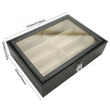 8 Grids Sunlasses Glasses Jewelry Nail Display Storage Case Glasses Storage Box Holder PU Leather Showing Shelf