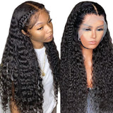 Wig with long curly hair African small curly front lace 13*4 T-shaped front lace wig