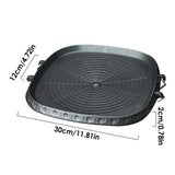 Korean-style Square Grill Pan with Maifan Stone Coated Surface Non-stick Smokeless Stovetop Plate for Indoor Outdoor Camping BBQ