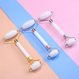 Natural White Jade Crystal Roller Stone Massage Body Eye Anti-Wrinkle Ascending Facial Skin Reduce Cellulite Health Care Tool