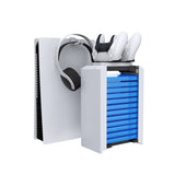 3 in 1 Charging Base Storage Rack Headphone Mount Holder Bracket Game Discs CD Box for PS5 Game Console Stand Accessories