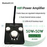 Bluetooth 5.0 2X50W TPA3116 Power Subwoofer Amplifier Board Module 2.1 Channel Class Home Theater Subwoofer Amp ZK-502E