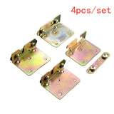 4pcs/set Cold Rolled Steel Bed Bracket Wood Board Connector Thicken Heavy Fixed Bed Corner Hinge Furniture Hardware Accessories