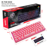 HXSJ V700 61 Keys Gaming RGB Keyboard for Gamers USB Backlight keyboard with Multiple Shortcut Key Combinations for PUBG Home