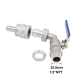 Beer &amp; Wine Stainless Weldless Quick Disconnect Ball Valve Kit 1/2"NPT Homebrew Mash Tun Boil Kettle HLT Ball Valve Replacement