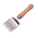 Pin shovel Durable Wooden Handle Comb Bee Tool Honey Pin Needle Honey Knife Cut Honey Knife Beekeeper Uncapping Forks 10 Pcs