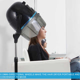 Stand Hair Dryer Adjustable Hooded Floor Hair Bonnet Dryer Salon Hair Styling Tool 1000W Adjustable Temperature Timing Hair-dry