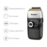 Electric Shaver 3D Triple Floating Double Blade Face Shaving Beard Washable USB Rechargeable Portable Beard Trimmer Machine 45G