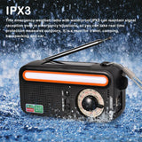 Solar Power Emergency Radio Hand Crank Dynamo Portable AM/FM Weather Radio Flashlight Reading Lamp 2000mAh Power Bank For Phone