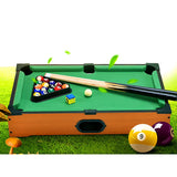 Mini Tabletop Pool Set- Billiards Game Includes Game Balls Sticks Chalk Brush And Triangle-Portable And Fun Leisure Toys