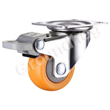 4Pcs/Set Swivel Furniture Caster 1.5 inch Heavy Duty 120kg Orange Swivel Castor Wheels Trolley Ultra Quiet Nylon Castor Wheels