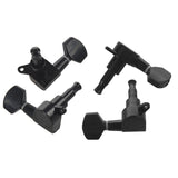 2set Guitar Sealed Small Peg Tuning Pegs Tuners Machine Heads for Acoustic Electric Guitar Guitar Parts( Black 3R3L/6R)