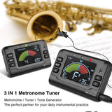MUSEDO MT-41 Guitar Tuner Metronome Digital Sensitive Metronome Tuner Clip 3 in 1 for Electric Guitar Tuning Bass Ukulele