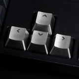 Stainless Steel Direction Arrow Keycaps For Cherry Mx Switch Mechanical Gaming Keyboard QWERASDF Backlit Metal Keycaps