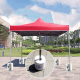 2X Outdoors Gazebo Tent Weight Feet Drum Fill With Water Or Sand White