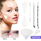 60pcs Invisible V Face Lift Tape Skincare Double Chin Remover Anti Wrinkles Patch Adhesives Forehead Eye Lift Sticker Waterproof