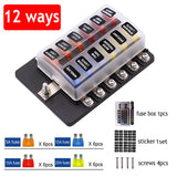 Plastic Cover 6 Ways 12 Ways Blade Fuse Block 12V 24V Fuse Box Holder With LED Indicator Light For Auto Car Marine