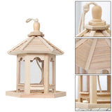Large Capacity 1000ml Hanging Wild Bird Feed Dispenser Wooden Bird Feeder Seed Food Container Birdhouse Home Garden Decoration