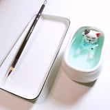 Ceramic Paint Cleaning Pen Bucket 3 Sets of Paint Palette Tray Wash Pen Holder Watercolor Gouache Acrylic Painting Art Supplies
