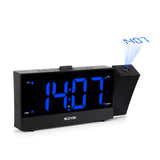 New LED Digital Projection Alarm Clock Electronic Alarm Clock with Projection FM Radio Time Projector Bedroom Bedside Mute Clock