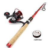2.1M Fishing rod with reel High Carbon Spinning Rod Portable  telescopic trout rods and Spinning Reels set lure pole pesca