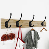 12 Pack Black Coat Hooks Wall Mounted with Retro Double Hooks Utility Black Hooks for Coat, Scarf, Bag, Towel, Key, Cap