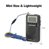 Portable Full Band Radio Aircraft Band Receiver FM/AM/SW/ CB/Air/VHF World Band with LCD Display Alarm Clock
