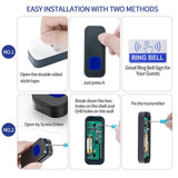 LED Wireless Doorbell 1000ft Waterproof Door Bell Outdoor Home Security Welcome Bell Smart Calling Bell with Button Receiver