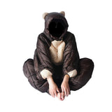 Full Body Wearable Sleeping Bag Bear-shaped Brown Sleeping Travel Equipment Pouch Outdoor Portable Hiking Camping For Famil W6B5