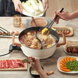 220V 5L Electric Hot Pot 1500W Household 2 Flavor Hotpot Non-Stick Portable Cooking Machine Easy To Clean 5 Gear Adjustment