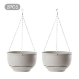 2pcs Succulent Yard With Chain Flower Pot Indoor Outdoor Balcony Solid Garden Home Decor Heavy Duty Plastic Automatic Watering