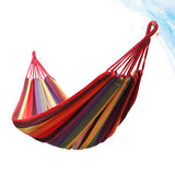 Outdoor Camping Striped Hammock Canvas Hammock Swing Garden Swing Hammock Outdoor Camping Hanging Chair (European Blue)