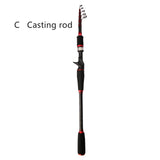Telescopic Fishing Rod 1.8m 2.1m 2.4m 2.7m 3.0m 3.3m 3.6m Solid Tip telescopic Spinning Rod Carbon Fishing pole Lure Rod Travel