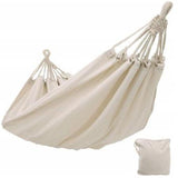 Double Hammock Outdoor Rollover Prevention Camping Canvas Hanging Swing Bed for Patio Travel Hiking 200x150cm Actual Use Area