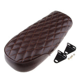 Brown Flat Brat Universal Seat Cafe Racer Vintage Cushion with Mounting Bracket
