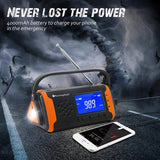Hand crank solar radio portable outdoor emergency power supply digital LCD display with SOS alarm Bluetooth radio music player