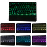 Ultra-Slim AZERTY Keyboard Wireless Bluetooth Keyboards With Touchpad 7 Color Backlit for Android Windows Tablet Phone Laptop PC