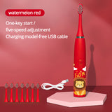 Children Electric Toothbrush Kids 5 To 12 Years Old Cleaning Care Oral Bacteria 6 Replacement Brush Heads USB Charging