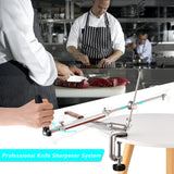 Knife Sharpener System with 4 Whetstones Clip-on Knife Sharpener Kit 360-degree Rotation Fixed Angle Alloy Knife Sharpener