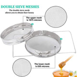 Newest Stainless Steel Honey Filters,Double Sieve Honey Strainer Honey Extractor Beekeeping Equipment Mesh Filter Honey Tools