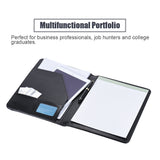 A4 Multifunctional Business Portfolio Padfolio Folder Document Case PU Leather with Business Card Holder Memo Note Pad