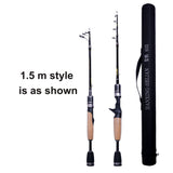 Travel Fishing Rod 1.25 m 1.5 m  Telescopic Fishing Rod 2-7 g Lure Weight Ultralight Carbon Spinning Rod Trout Fishing Set