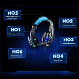 3.5mm Gaming Headphone Stereo Game Headset Noise Cancellation Earphone with Mic LED Light Volume Control for PS4 Laptop Tablet